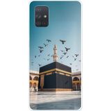 Techtree Samsung Galaxy A71 Uyumlu Kabe Umre ve Kuşlar Baskılı Silikon Kılıf