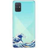 Techtree Samsung Galaxy A71 Uyumlu Kanagawa Oki Nami Ura Dalgası Tasarımlı Baskılı Silikon Kılıf