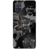 Techtree Samsung Galaxy A71 Uyumlu Kemal Atatürk İmza Baskılı Silikon Kılıf