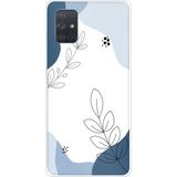 Techtree Samsung Galaxy A71 Uyumlu Mavi Huzur Şekiller Ve Botanik Çizgiler Baskılı Silikon Kılıf