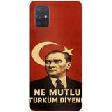 Techtree Samsung Galaxy A71 Uyumlu Ne Mutlu Türkiye Bayrak Atatürk Baskılı Silikon Kılıf