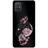 Techtree Samsung Galaxy A71 Uyumlu Pembe Siyah Yılan Baskılı Silikon Kılıf