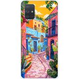Techtree Samsung Galaxy A71 Uyumlu Renkli Sanat Sokak Silikon Kılıf Baskılı Silikon Kılıf