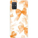 Techtree Samsung Galaxy A71 Uyumlu Şeftali Fiyonk Kurdele Baskılı Silikon Kılıf