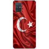 Techtree Samsung Galaxy A71 Uyumlu Türk Bayrağı Baskılı Silikon Kılıf