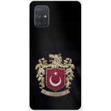 Techtree Samsung Galaxy A71 Uyumlu Türk Sembolü Kurt ve Bayrak Desenli Baskılı Silikon Kılıf