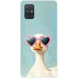 Techtree Samsung Galaxy A71 Uyumlu Yağlı Boya Pop-Art Ördek Baskılı Silikon Kılıf
