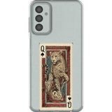 Techtree Samsung Galaxy M13-M23 Uyumlu İskambil Kağıdı Tasarımlı Leopar Portre Baskılı Silikon Kılıf
