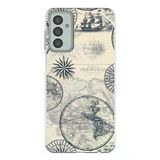 Techtree Samsung Galaxy M13-M23 Uyumlu Vintage Dünya Haritası Ve Pusula Baskılı Silikon Kılıf