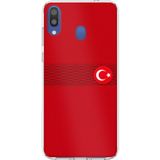Techtree Samsung Galaxy M20 Uyumlu Türk Milli Takım Izgara Desenli Forma Baskılı Silikon Kılıf