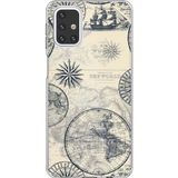 Techtree Samsung Galaxy M31s Uyumlu Vintage Dünya Haritası Ve Pusula Baskılı Silikon Kılıf