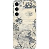 Techtree Samsung Galaxy S24 Plus Uyumlu Vintage Dünya Haritası Ve Pusula Baskılı Silikon Kılıf