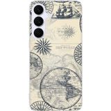 Techtree Samsung Galaxy S25 Fe Uyumlu Vintage Dünya Haritası Ve Pusula Baskılı Silikon Kılıf