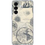 Techtree Samsung Galaxy S26+ PLUS Uyumlu Vintage Dünya Haritası ve Pusula Baskılı Silikon Kılıf