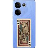 Techtree Tecno Camon 20-20 PRO Uyumlu İskambil Kağıdı Tasarımlı Leopar Portre Baskılı Silikon Kılıf