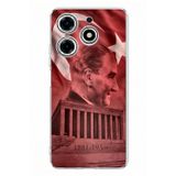 Techtree Tecno Spark 10 Pro Uyumlu Atatürk Portresi ve Anıtkabir Baskılı Silikon Kılıf