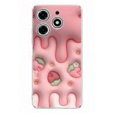 Techtree Tecno Spark 10 Pro Uyumlu Çilekli Pasta Baskılı Silikon Kılıf