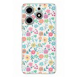 Techtree Tecno Spark 10 Pro Uyumlu Dekoratif Çiçekler Baskılı Silikon Kılıf