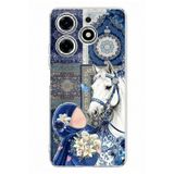 Techtree Tecno Spark 10 Pro Uyumlu Geleneksel Motifli Beyaz At Baskılı Silikon Kılıf