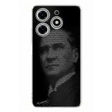 Techtree Tecno Spark 10 Pro Uyumlu Gençliğe Hitabe Yazılı Atatürk Silüeti Baskılı Silikon Kılıf