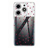 Techtree Tecno Spark 10 Pro Uyumlu Kırmızı Kalpler Tasarımlı Baskılı Silikon Kılıf