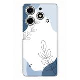 Techtree Tecno Spark 10 Pro Uyumlu Mavi Huzur Şekiller ve Botanik Çizgiler Baskılı Silikon Kılıf