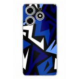 Techtree Tecno Spark 10 Pro Uyumlu Modern Mavi Geometrik Mozaik Baskılı Silikon Kılıf