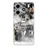 Techtree Tecno Spark 10 Pro Uyumlu Mustafa Kemal Atatürk Kolaj Baskılı Silikon Kılıf