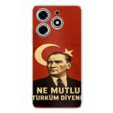 Techtree Tecno Spark 10 Pro Uyumlu Ne Mutlu Türkiye Bayrak Atatürk Baskılı Silikon Kılıf