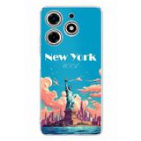 Techtree Tecno Spark 10 Pro Uyumlu Özgürlük Heykeli New York Baskılı Silikon Kılıf