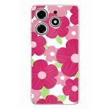 Techtree Tecno Spark 10 Pro Uyumlu Pembe Çiçek Desenli Baskılı Silikon Kılıf