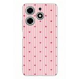 Techtree Tecno Spark 10 Pro Uyumlu Pembe Çizgili ve Mini Kalp Baskılı Silikon Kılıf