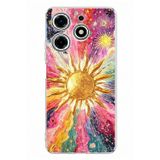 Techtree Tecno Spark 10 Pro Uyumlu Psikedelik Galaksi ve Güneş Desenli Baskılı Silikon Kılıf