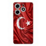 Techtree Tecno Spark 10 Pro Uyumlu Türk Bayrağı Baskılı Silikon Kılıf