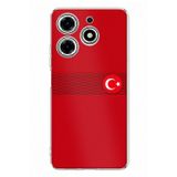 Techtree Tecno Spark 10 Pro Uyumlu Türk Milli Takım Izgara Desenli Forma Baskılı Silikon Kılıf