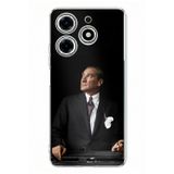 Techtree Tecno Spark 10 Pro Uyumlu Ufka Bakan Lider Atatürk Baskılı Silikon Kılıf