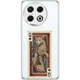 Techtree Tecno Spark 30 Pro Uyumlu İskambil Kağıdı Tasarımlı Leopar Portre Baskılı Silikon Kılıf