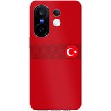 Techtree Vivo X200 FE Uyumlu Türk Milli Takım Izgara Desenli Forma Baskılı Silikon Kılıf