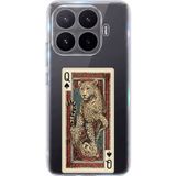 Techtree Xiaomi 17T Uyumlu İskambil Kağıdı Tasarımlı Leopar Portre Baskılı Silikon Kılıf