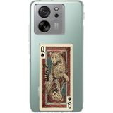 Techtree Xiaomi Mi 13T-13T PRO Uyumlu İskambil Kağıdı Tasarımlı Leopar Portre Baskılı Silikon Kılıf