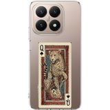 Techtree Xiaomi Mi 15T PRO Uyumlu İskambil Kağıdı Tasarımlı Leopar Portre Baskılı Silikon Kılıf