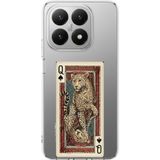 Techtree Xiaomi Mi 15T Uyumlu İskambil Kağıdı Tasarımlı Leopar Portre Baskılı Silikon Kılıf