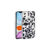 Techtrove Apple İphone 11 Kılıf İpeksi Desenli Tasarımlı Kamera Koruma Çıkıntılı A+ Kalite Kapak Gri Leopar