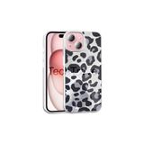Techtrove Apple İphone 14 Kılıf İpeksi Desenli Tasarımlı Kamera Koruma Çıkıntılı A+ Kalite Kapak Gri Leopar