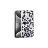 Techtrove Apple İphone 16 Plus Kılıf İpeksi Desenli Tasarımlı Kamera Koruma Çıkıntılı A+ Kalite Kapak Gri Leopar