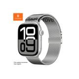 Techtrove Apple Watch 2/3/4/5/6/7/8/9/Se/Ultra 42Mm Uyumlu Güvenlik Tokalı Milano Hasır Kordon Gümüş