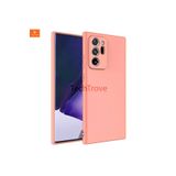 Techtrove Galaxy Note 20 Ultra Kılıf İçi Kadife Süet Tasarımlı Kamera Korumalı Renkli Silikon Kapak Turuncu