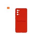 Techtrove Galaxy S20 Fe Kılıf Içi Kadife Süet Tasarımlı Kamera Korumalı Renkli Silikon A Kalite Lansman Kapak Kırmızı