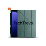 Techtrove Galaxy Tab S9 Ultra Kılıf Kalem Bölmeli Stand Olabilen Standlı Tablet Kılıfı Koyu Yeşil