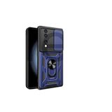 Techtrove Honor 70 Kılıf Magnetik Standlı Sürgülü Kamera Korumalı Tank Kapak Mavi